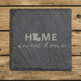 Louisiana Slate Coaster Set – Engraved Natural Stone (Set of 4)