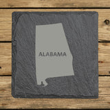 Alabama Slate Coaster Set – Engraved Natural Stone (Set of 4)