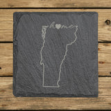 Vermont Slate Coaster Set – Engraved Natural Stone (Set of 4)