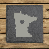 Minnesota Slate Coaster Set – Engraved Natural Stone (Set of 4)