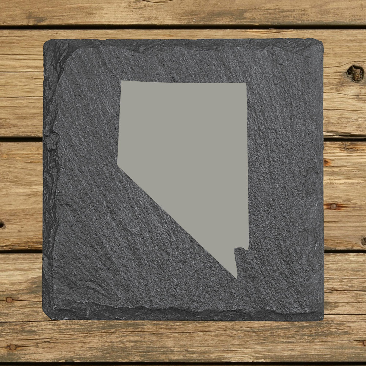 Nevada Slate Coaster Set – Engraved Natural Stone (Set of 4)
