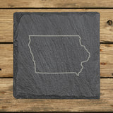 Iowa Slate Coaster Set – Engraved Natural Stone (Set of 4)