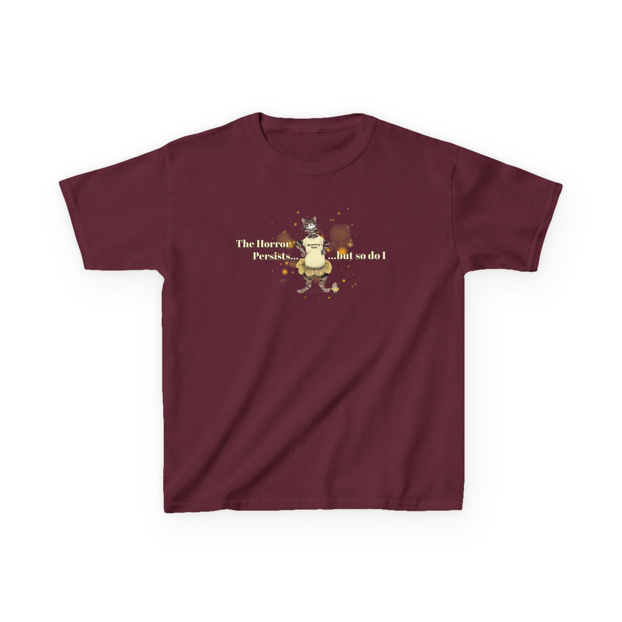 Kids Heavy Cotton™ Tee - Bravery Tutu design featuring Flounder with Mouse Toy by her side