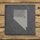 Nevada Slate Coaster Set – Engraved Natural Stone (Set of 4)