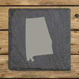 Alabama Slate Coaster Set – Engraved Natural Stone (Set of 4)