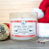 Christmas Shark Candle with Real Fossilized Teeth – Holiday Curiosity Jar