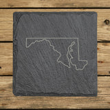 Maryland Slate Coaster Set – Engraved Natural Stone (Set of 4)
