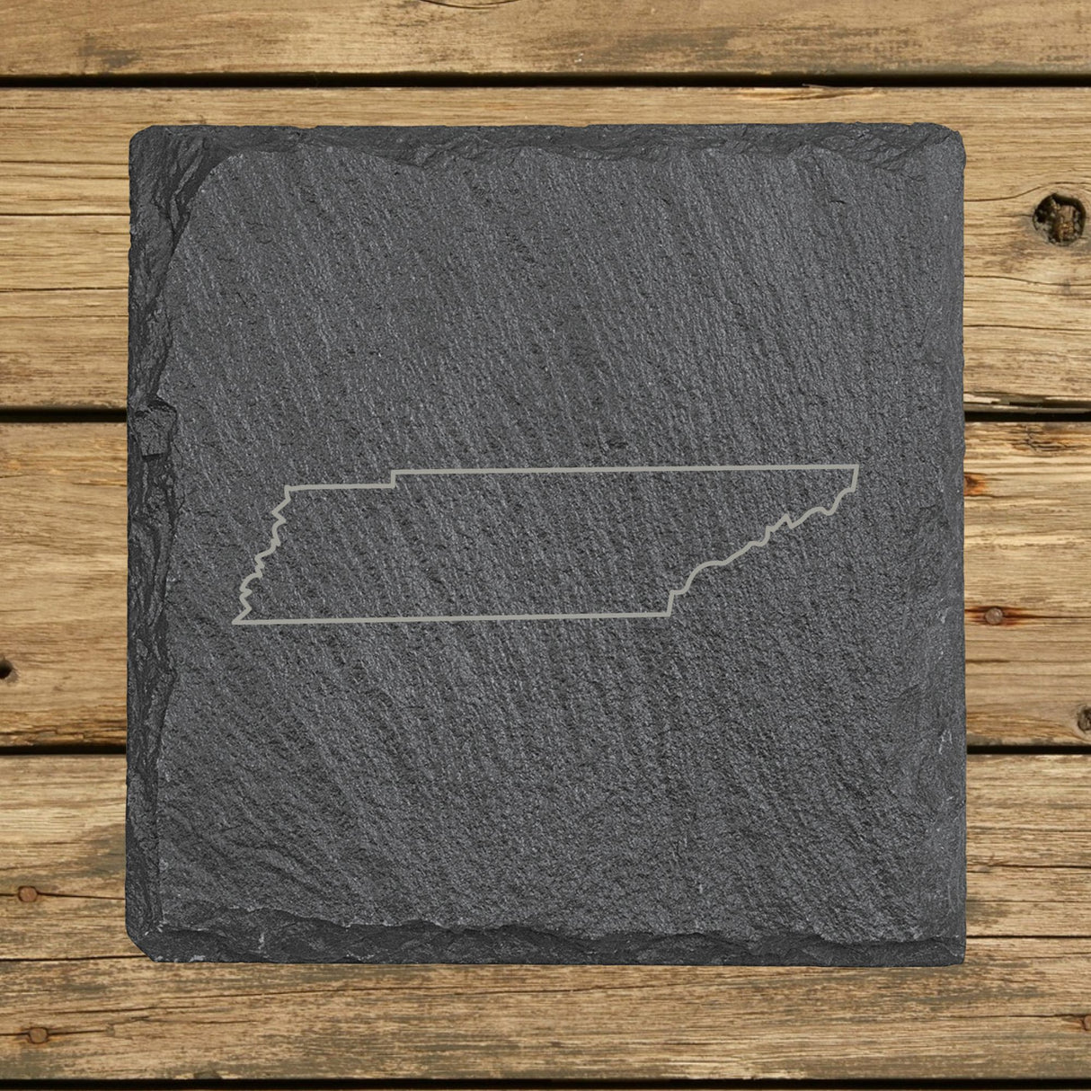 Tennessee Slate Coaster Set – Engraved Natural Stone (Set of 4)