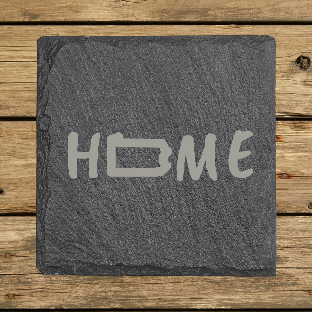 Pennsylvania Slate Coaster Set – Engraved Natural Stone (Set of 4)