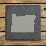 Oregon Slate Coaster Set – Engraved Natural Stone (Set of 4)