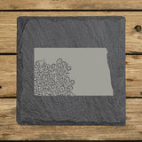 North Dakota Slate Coaster Set – Engraved Natural Stone (Set of 4)