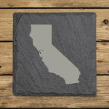 California Slate Coaster Set – Engraved Natural Stone (Set of 4)
