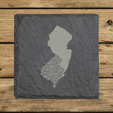 New Jersey Slate Coaster Set – Engraved Natural Stone (Set of 4)