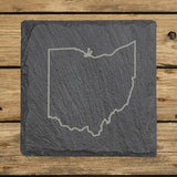 Ohio Slate Coaster Set – Engraved Natural Stone (Set of 4)