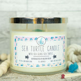 Sea Turtle Candle with Sea Glass Sea Turtle