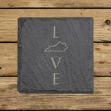 Kentucky Slate Coaster Set – Engraved Natural Stone (Set of 4)