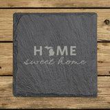 Michigan Slate Coaster Set – Engraved Natural Stone (Set of 4)