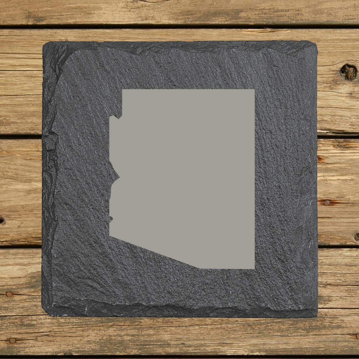 Arizona Slate Coaster Set – Engraved Natural Stone (Set of 4)