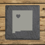 New Mexico Slate Coaster Set – Engraved Natural Stone (Set of 4)
