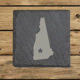 New Hampshire Slate Coaster Set – Engraved Natural Stone (Set of 4)