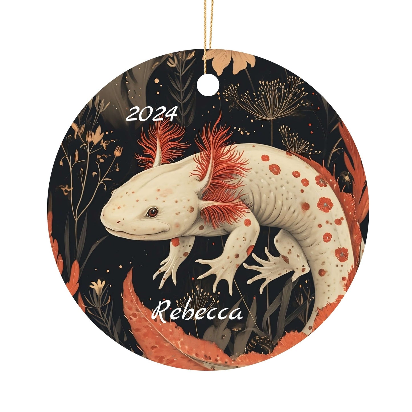 Personalized Axolotl Christmas Ornaments - Durable Ceramic Decoration