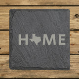 Texas Slate Coaster Set – Engraved Natural Stone (Set of 4)