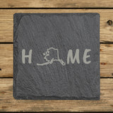 Alaska Slate Coaster Set – Engraved Natural Stone (Set of 4)