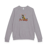 Stay Weird Flocahontas Crewneck — Hand-Drawn Graphic Raglan Sweatshirt
