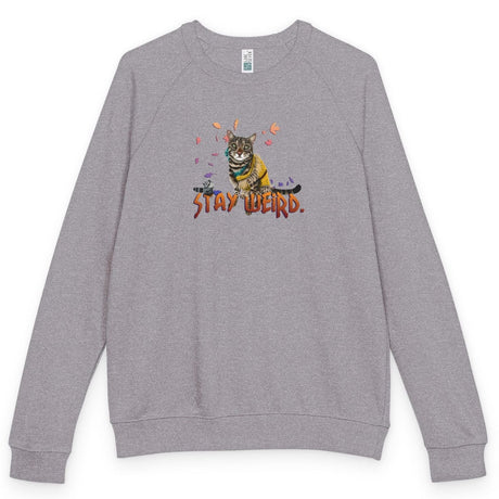 Stay Weird Flocahontas raglan crewneck - Graphite Heather