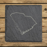 South Carolina Slate Coaster Set – Engraved Natural Stone (Set of 4)