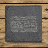 North Dakota Slate Coaster Set – Engraved Natural Stone (Set of 4)