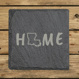 Louisiana Slate Coaster Set – Engraved Natural Stone (Set of 4)