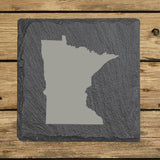 Minnesota Slate Coaster Set – Engraved Natural Stone (Set of 4)