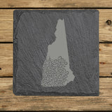 New Hampshire Slate Coaster Set – Engraved Natural Stone (Set of 4)