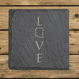 Arizona Slate Coaster Set – Engraved Natural Stone (Set of 4)