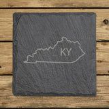 Kentucky Slate Coaster Set – Engraved Natural Stone (Set of 4)