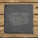 Washington Slate Coaster Set – Engraved Natural Stone (Set of 4)