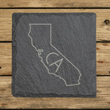 California Slate Coaster Set – Engraved Natural Stone (Set of 4)