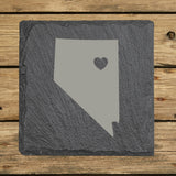 Nevada Slate Coaster Set – Engraved Natural Stone (Set of 4)
