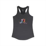 Women's Racerback Tank — "Paint With All the Colors of the Wind" Flounder the Purrcasso Art Tank