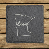 Minnesota Slate Coaster Set – Engraved Natural Stone (Set of 4)