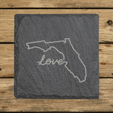 Florida Slate Coaster Set – Engraved Natural Stone (Set of 4)