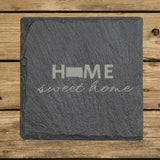 South Dakota Slate Coaster Set – Engraved Natural Stone (Set of 4)