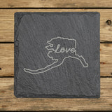 Alaska Slate Coaster Set – Engraved Natural Stone (Set of 4)
