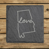 Alabama Slate Coaster Set – Engraved Natural Stone (Set of 4)