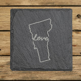 Vermont Slate Coaster Set – Engraved Natural Stone (Set of 4)
