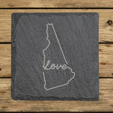 New Hampshire Slate Coaster Set – Engraved Natural Stone (Set of 4)