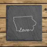 Iowa Slate Coaster Set – Engraved Natural Stone (Set of 4)