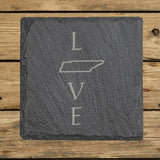 Tennessee Slate Coaster Set – Engraved Natural Stone (Set of 4)