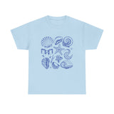 Blue Coastal Coquette Shell Cotton T-Shirt